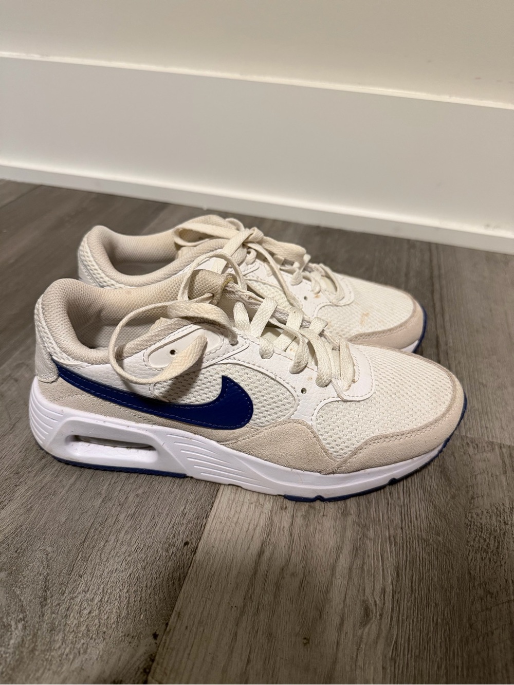 Nike Women’s Air Max Sneakers in Cream and NavyRoyal Blue